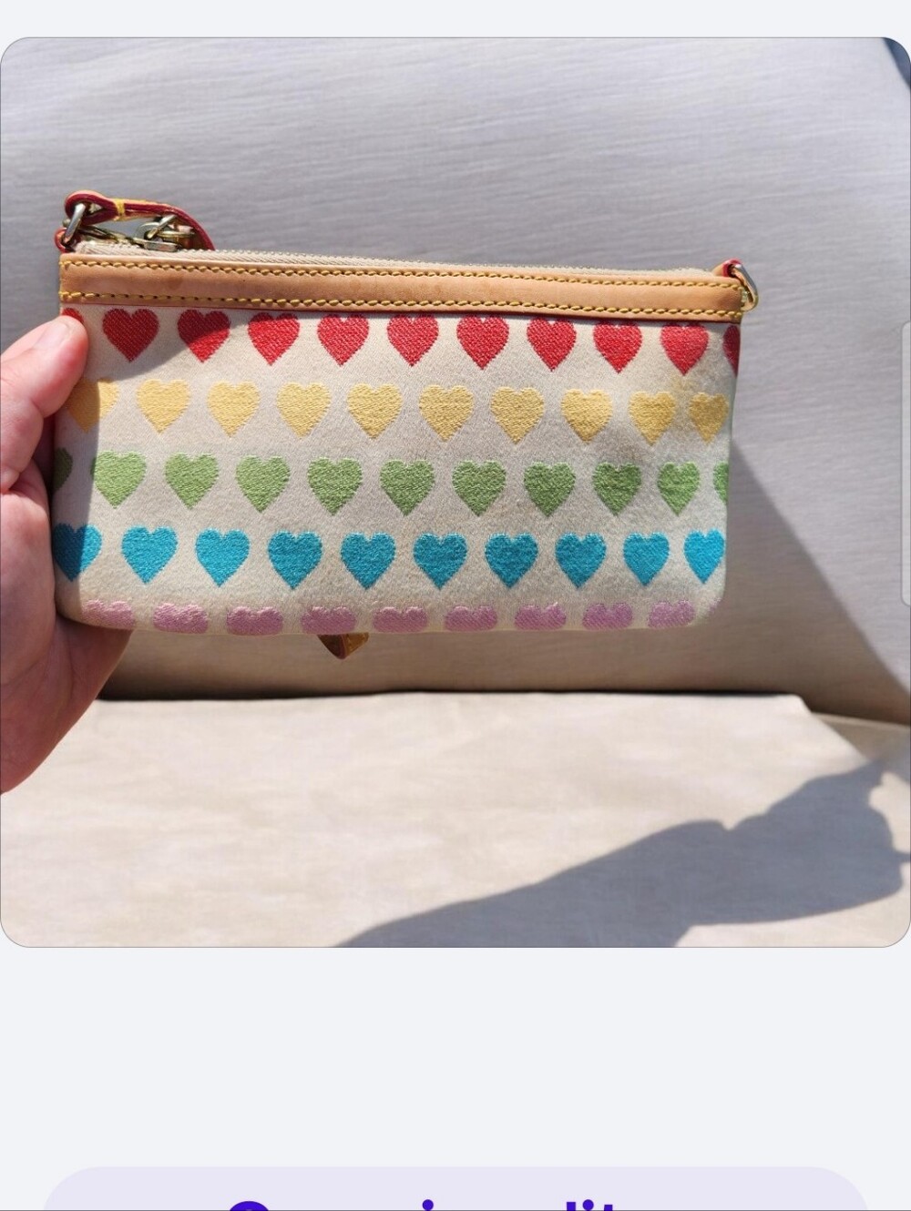 ○Firm■Vintage Y2K Dooney & Bourke Rainbow Hearts Wristlet ■ No Offers■ EUC